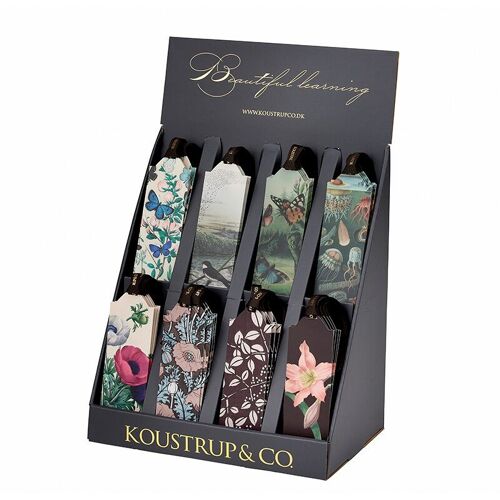 Bookmarks - 80 pieces brown ribbon with display