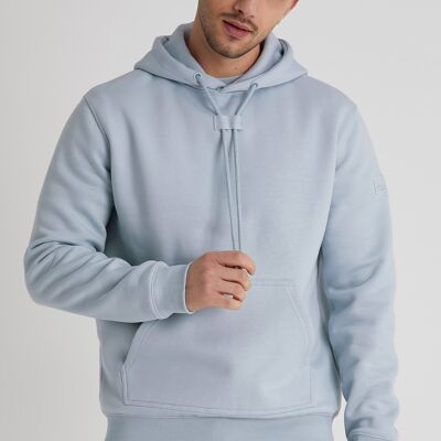 Aldo – Hochwertiger Kapuzenpullover aus Brushback-Fleece in Himmelblau