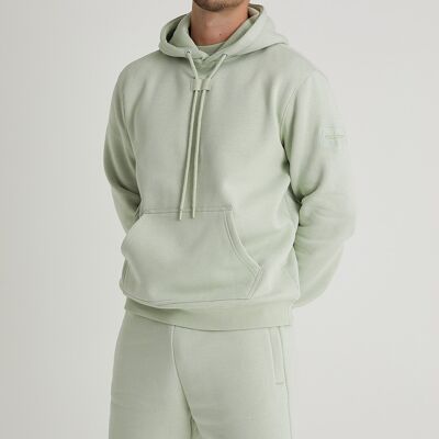 Aldo premium brushback fleece hoodie in Artichoke