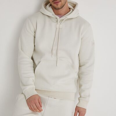 Aldo – Hochwertiger Kapuzenpullover aus Brushback-Fleece in Taubengrau