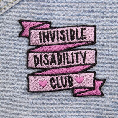 Parche termoadhesivo con bandera bordada del club de discapacidad invisible