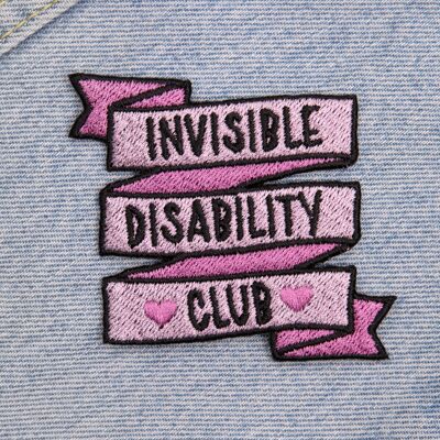 Invisible disability club embroidered flag  iron-on patch