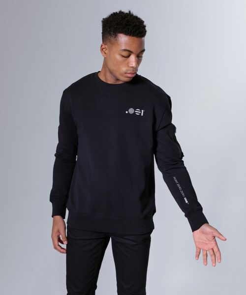 Mens zip crew sweat