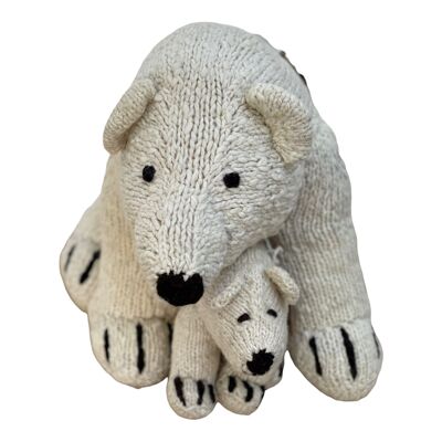 Eco-friendly handmade organic wool plush - Doudou bear XL - SCHUMAN - Kenana Knitters
