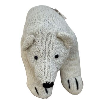 Peluche écologique en laine biologique faite main - Doudou ours XL - SCHUMAN - Kenana Knitters 14