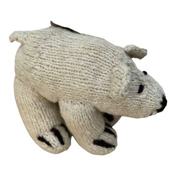 Peluche écologique en laine biologique faite main - Doudou ours XL - SCHUMAN - Kenana Knitters 20
