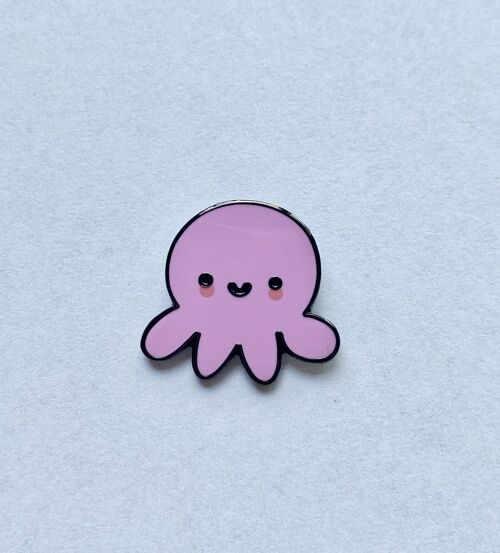 Cute kawaii octopus enamel pin - pink