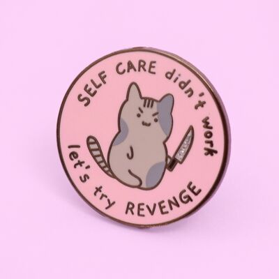 Badge d’épingle en émail chat sarcastique kawaii kitty
