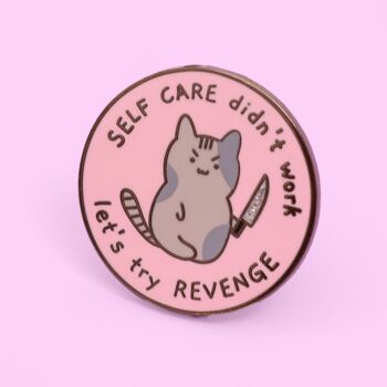 Badge d’épingle en émail chat sarcastique kawaii kitty 1