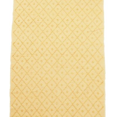 woven cotton rug Diamond pastel yellow