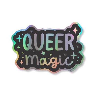 Autocollant en vinyle holographique Queer Magic