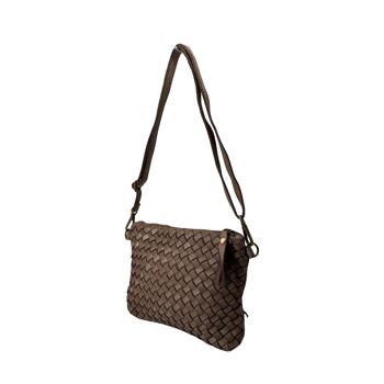 SAC CUIR WASHED  SARAS TAUPE 3