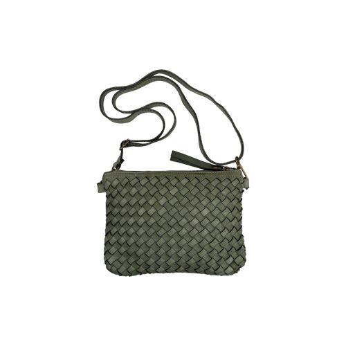 SAC CUIR WASHED  SARAS VERT