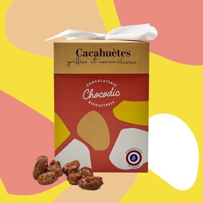 CHOCODIC - COFFRET MAXI CUBE CACAHUETES GRILLEES ET CARAMELISEES - COLLECTION COLORS - COFFRET CHOCOLAT CADEAU ANNIVERSAIRE MERCI