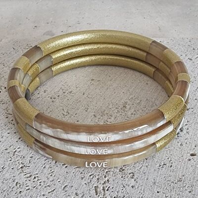 Horn Bangle Bracelet - Message - Love - 5 mm