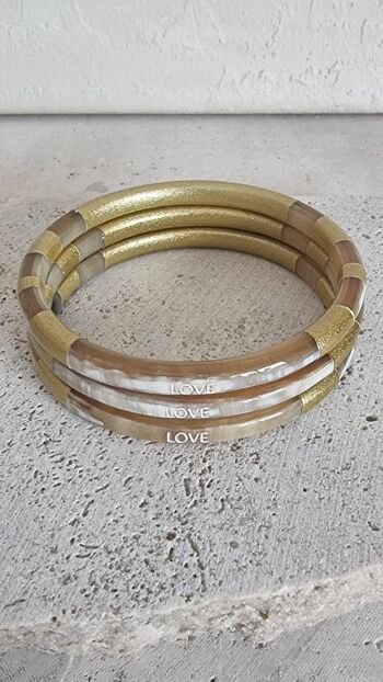 Bracelet Jonc Corne - Message - Love - 5 mm 2