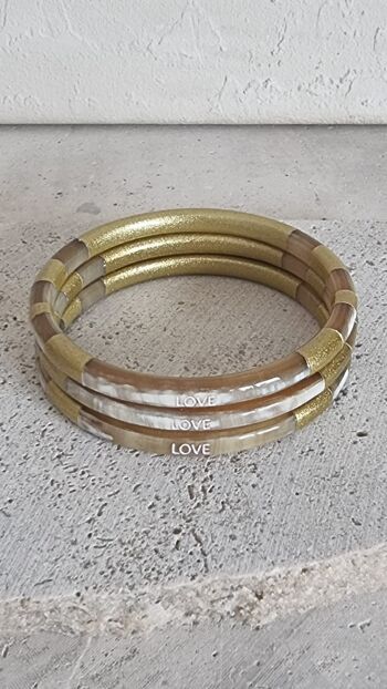 Bracelet Jonc Corne - Message - Love - 5 mm 4