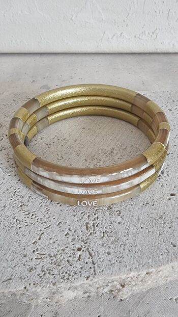 Bracelet Jonc Corne - Message - Love - 5 mm 6