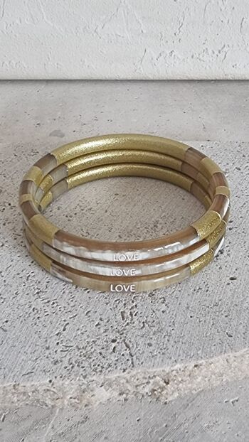 Bracelet Jonc Corne - Message - Love - 5 mm 8