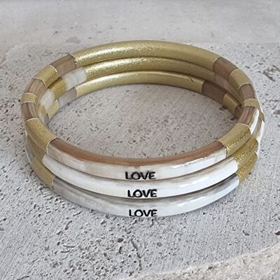 Horn Bangle Bracelet - Message - Love - 5 mm