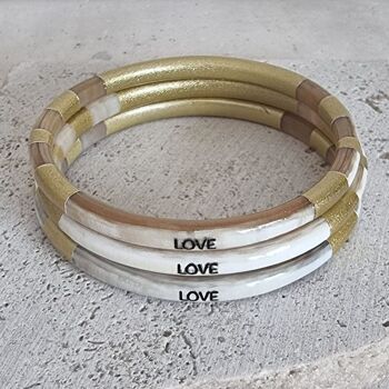 Bracelet Jonc Corne - Message - Love - 5 mm 1