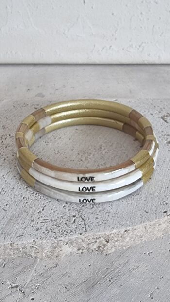 Bracelet Jonc Corne - Message - Love - 5 mm 2