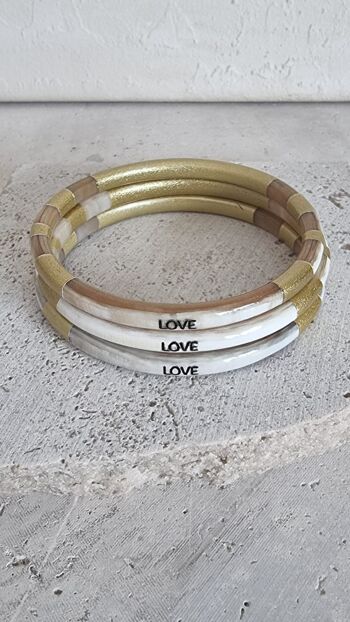 Bracelet Jonc Corne - Message - Love - 5 mm 7