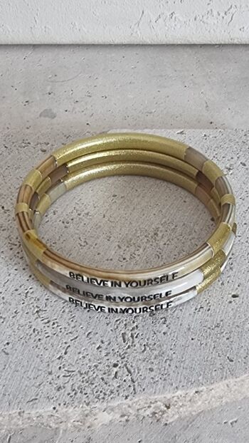 Bracelet Jonc Corne - Message - Believe In Yourself - 5 mm 8