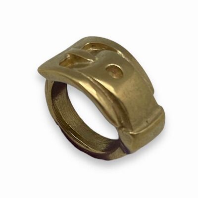 Ring in Form einer Gürtelschnalle aus Gold T16