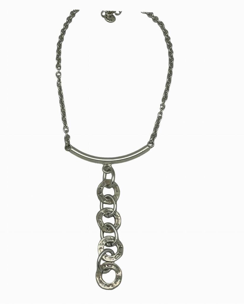 Collana a cascata con cerchi placcati in argento