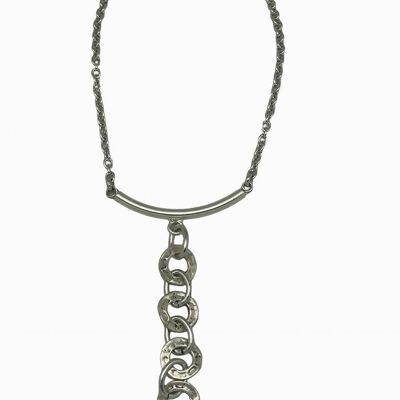 Collana a cascata con cerchi placcati in argento