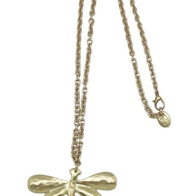 Collana lunga libellula in oro 80 cm