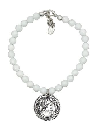 Collier pièce de monnaie GD en cristal blanc et argent 1