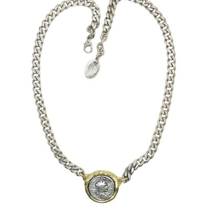 Collar cadena Diamond y medalla central mix