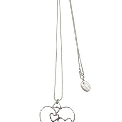 Collana lunga in catena sottile e pendente Miss Heart in argento placcato