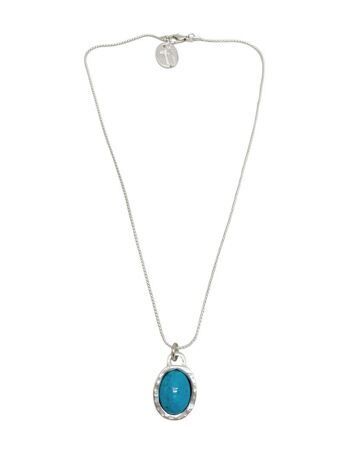 Ensemble collier et boucle d'oreille en turquoise naturelle et argent plaqué 3