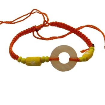 Bracelet de plage Vie Naturals, cercle et perles, orange 3