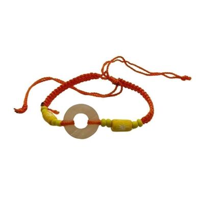 Bracelet de plage Vie Naturals, cercle et perles, orange