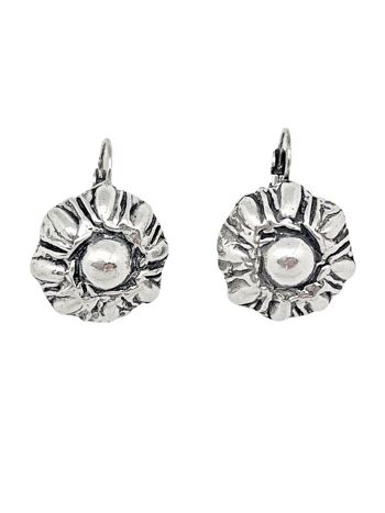 Boucle d'oreille clou fleur tartare en argent plaqué 3