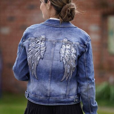 Veste en jean ailes d'ange
