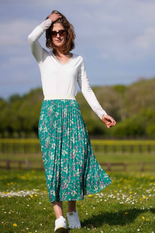 Mayfair Pleated Floral print skirt