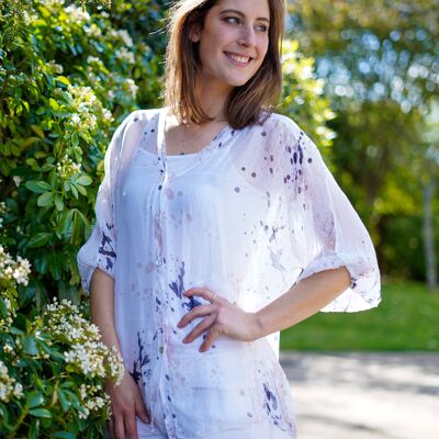 Cassia Silk Mix Shirt With Abstract Design