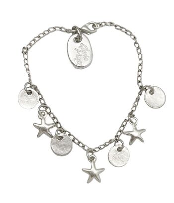 Parure étoile, bracelet charms et créole en argent plaqué 3