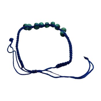 Bracelet de plage Vie Naturals, perlé, bleu foncé 2