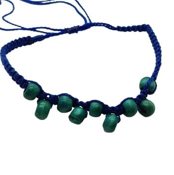 Bracelet de plage Vie Naturals, perlé, bleu foncé 3