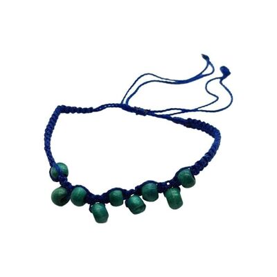 Bracelet de plage Vie Naturals, perlé, bleu foncé