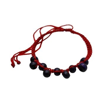 Bracelet de plage Vie Naturals, perlé, rouge 2