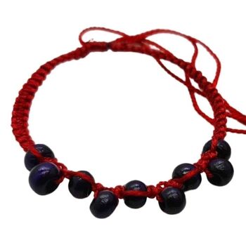 Bracelet de plage Vie Naturals, perlé, rouge 3