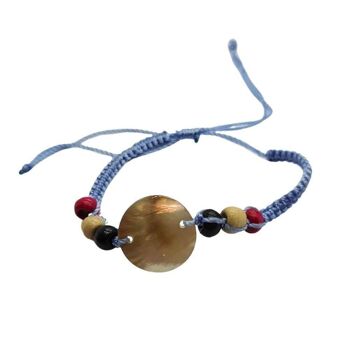 Bracelet de plage Vie Naturals, nacre ronde, bleu 4