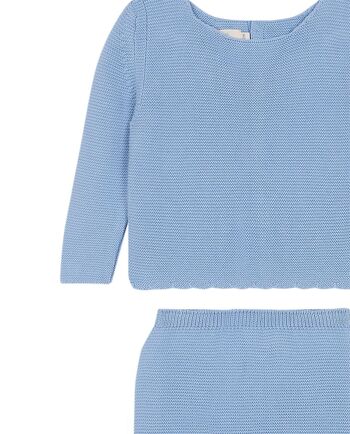 ENSEMBLE TRICOT ENSEMBLE BÉBÉ BLEU 3